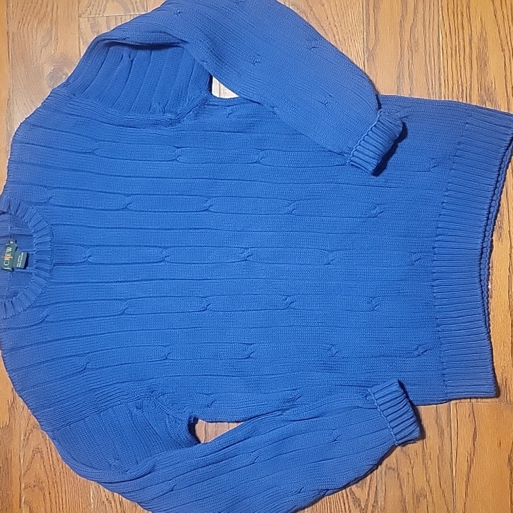 J Crew Size Med Cotton Men Cable Knit Sweater
